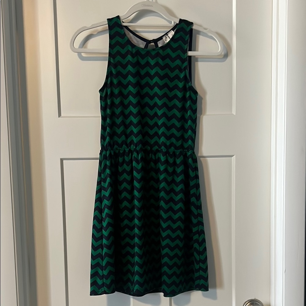 Francesca's Collections Green A-Line Mini Dress